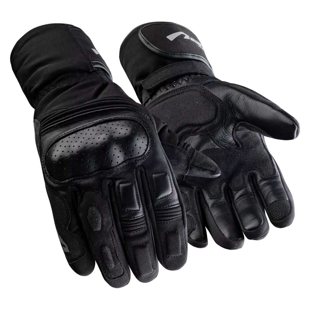 Pair of versatile leather winter riding gloves providing comfort and protection in varying weather conditions.