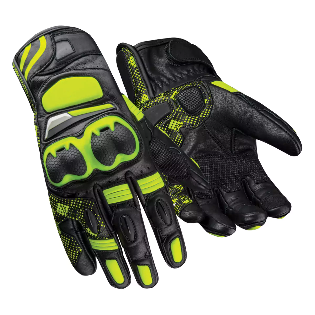 Pair of lightweight and breathable summer race motorcycle gloves designed for comfort and grip.