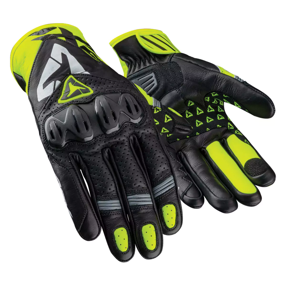 Pair of lightweight and breathable summer race motorcycle gloves designed for comfort and grip.